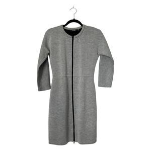 Kate Spade Saturday Gray Scuba Knit Dress Full Front Zipper Sheath Size XS